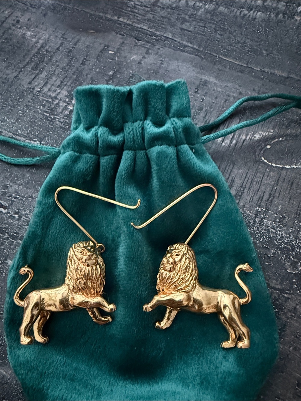 Givenchy Gold Lion Drop Earrings